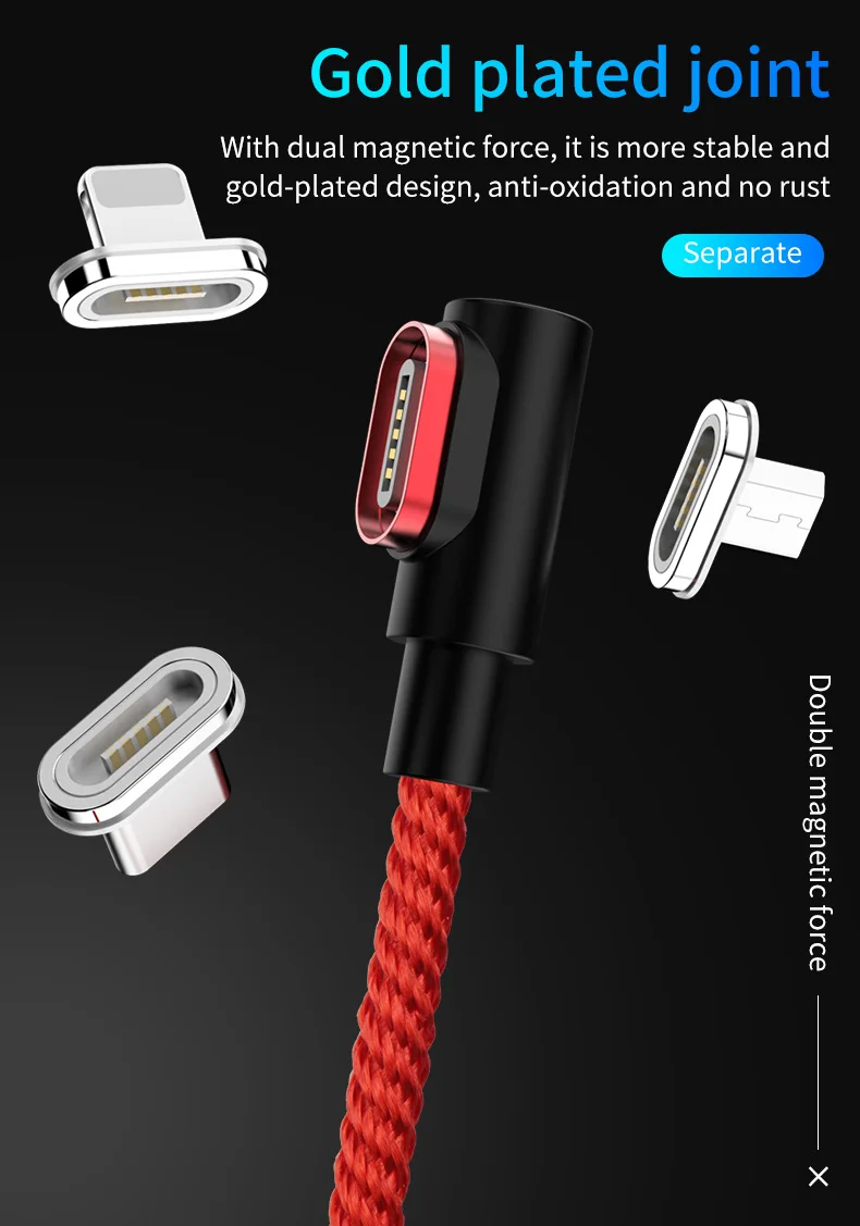 Магнитный кабель 90 градусов usb c Micro usb type C кабель для быстрой зарядки l-линия Micro usb type-C магнитное зарядное устройство для iphone X xiaomi