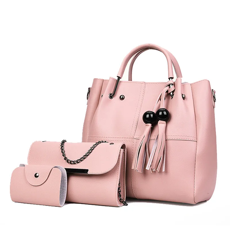 

2018 Luxury Handbags Women Woman Bags Designer Leather Three-piece Ladies Fashion Shoulder Messenger And Clutch Bolsa Feminina
