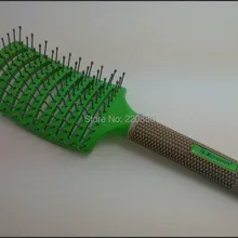 Антистатическая изогнутая щетка для волос Массажная щетка для волос GIC-HB526 1 шт., зеленого цвета