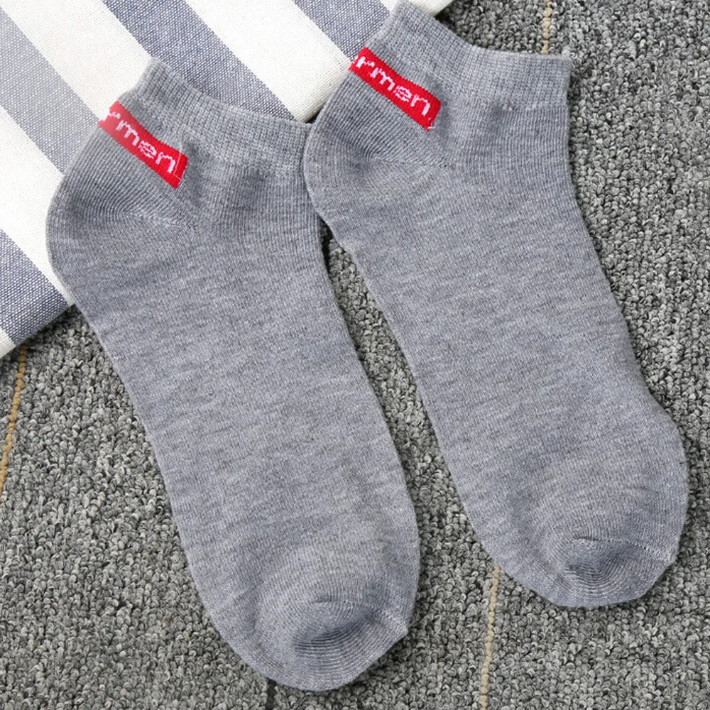 1Pair Unisex Comfortable Soild Cotton Striped Sock Slippers Short Ankle Socks US