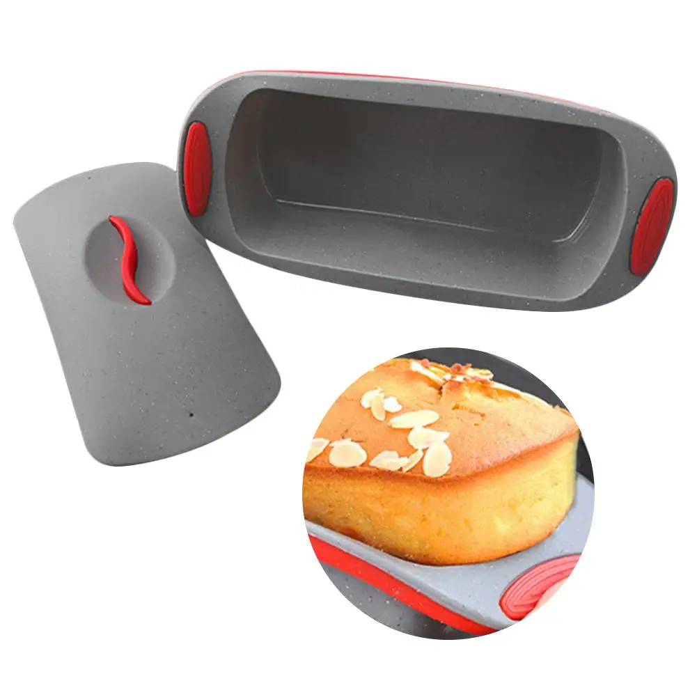 

Rectangle Shape Toast Bread Mold With Lid Silicone Baking Cake Mold DIY Toast Bread Pans Bakeware Cake Dishes Tray