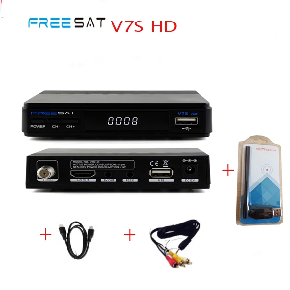 FREESAT V7 3 шт. freesat V7S спутниковый ресивер DVB-S2 1080 P hd gt media v7s телеприставке со USB WI-FI