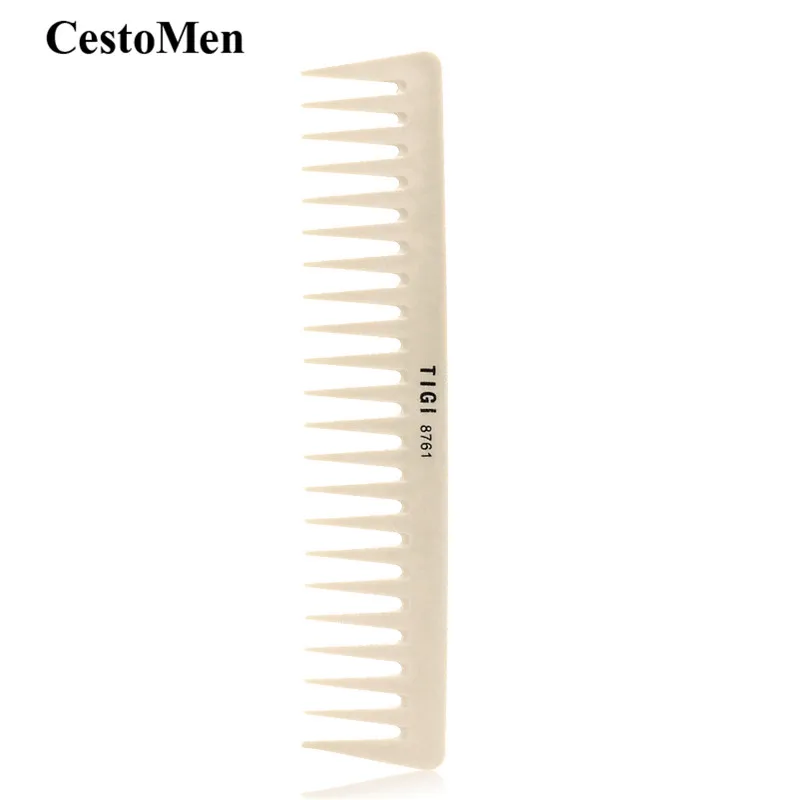 

CestoMen Salon Hair Cutting Barber Comb Wide Teeth Hairdresser Styling Hair Comb Resin Material Anti-static Plastic Cutting Comb