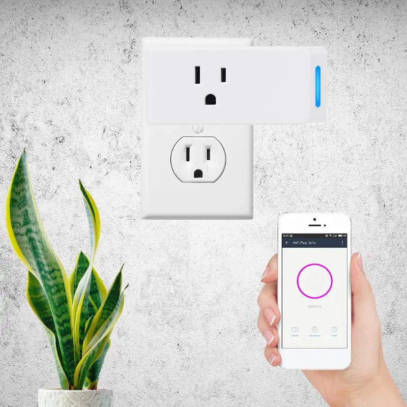 Smart Plug Wi-Fi Беспроводной удаленного Управление нам гнездо таймер без Hub Энергосбережение Применение