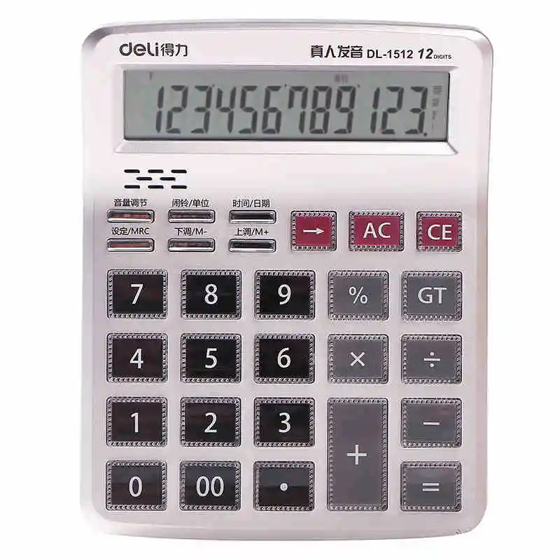 ديلي 1512 النطق الحقيقي 12 أرقام AAA بطارية حاسبة سطح المكتب حاسبة طالب ضابط العلامة التجارية جديد ديلي 1512 النطق الحقيقي 12 أرقام AAA بطارية حاسبة سطح المكتب حاسبة طالب ضابط العلامة التجارية جديد