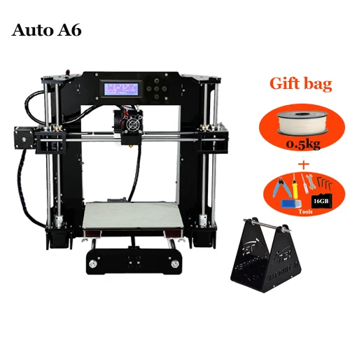 Anet A8 plus A6 авто A6 3d Принтер Высокоточный экструдер Reprap Prusa i3 3d принтер комплект DIY Impresora 3d с PLA нитью - Цвет: Auto a6 n 1rolls