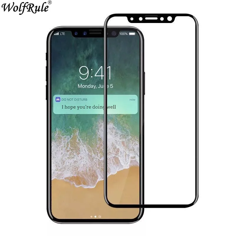 2 шт защита экрана стекло для iPhone X Анти Браст 2.5D Закаленное полное покрытие Apple
