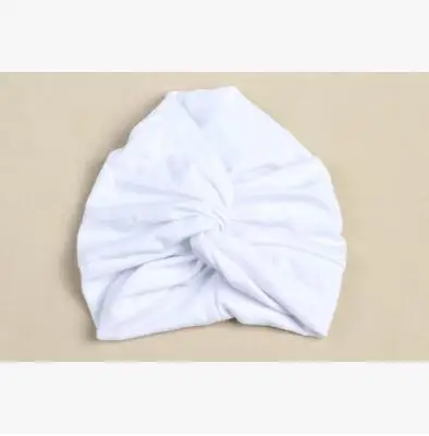 Bebe Шапка мягкая Крестовая индийская Шапка-тюрбан крест, оформленный цветами детская скручивающаяся шапка шапочка Детские кепки Прекрасный бант для девочки аксессуары - Цвет: Белый