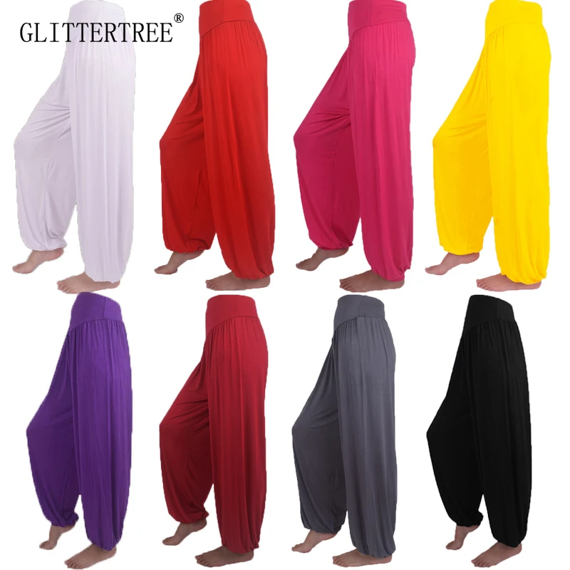 

Womens Yoga Pants XL Lantern Pants Tai Chi Pants Full Length Pants Pajamas Dance Pants Sports Fitness Pants Colorful Waist Pants
