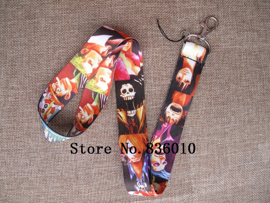 

Hot Sale! 10 pcs Popular Japanese Anime ONE PIECE Key Chains Mobile Cell Phone Lanyard Neck Straps Favors SZ-209