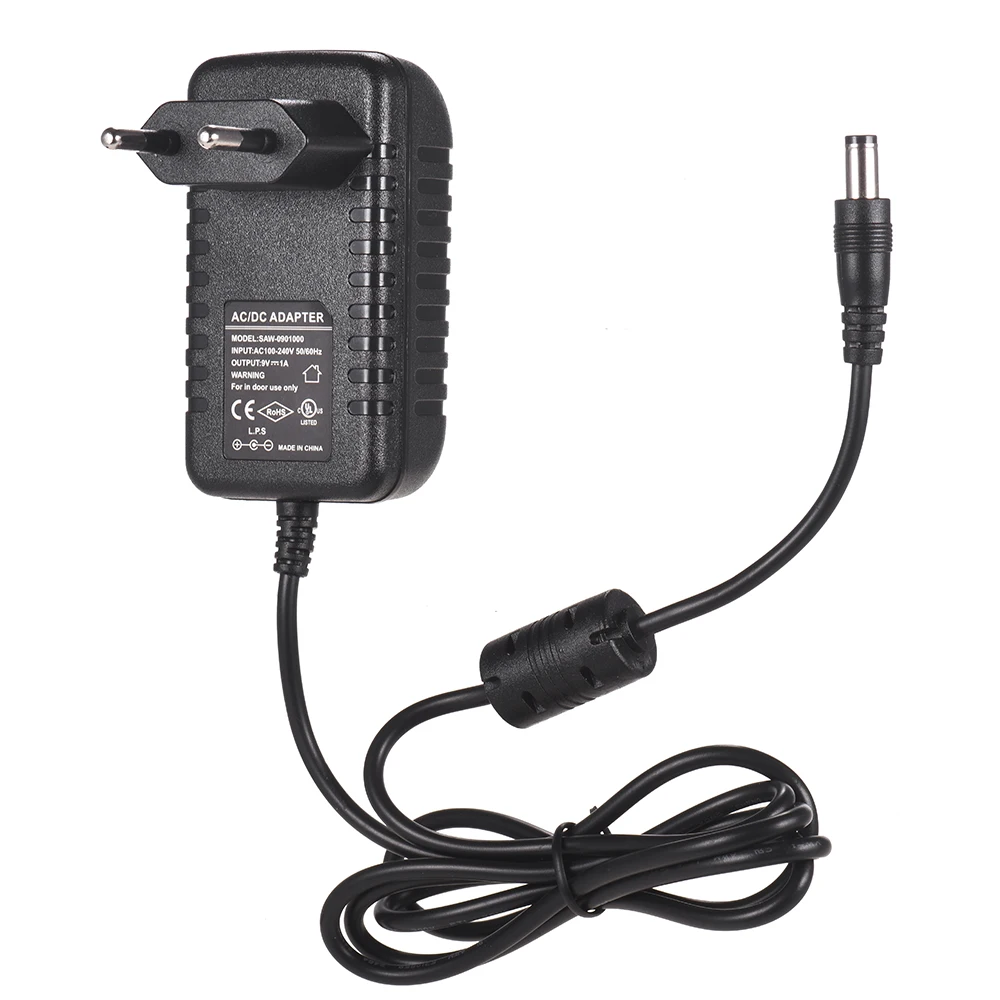 Guitar Effects Power Supply Adapter DC 9V 1A with 5 Way Topology Cable