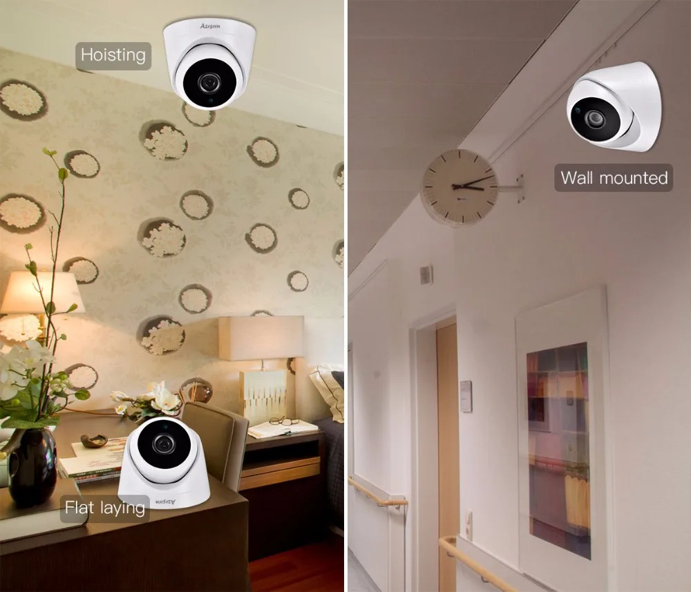  AZISHN Security 3MP 1080P 960P 720P Indoor IP Camera Home CCTV ONVIF Motion Detection RTSP 2.8mm Le - 32922443089