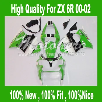 

MTHNinja ZX 6R fairing For KAWASAKI Ninja ZX 6R 2000 2002 ZX-6R 2000-2002 ZX6R #dt4f ZX 6R 00 01 02 green white black Fairing ki