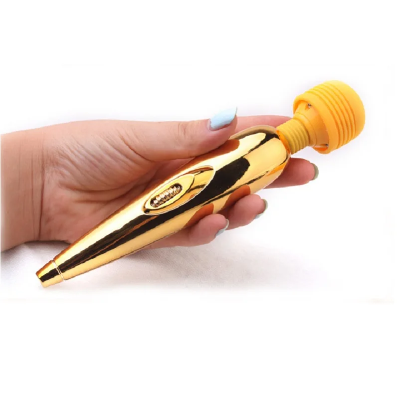 Gold Magic Wand Massager USB attachment charging AV vibrator Adult font b Sex b font Toys