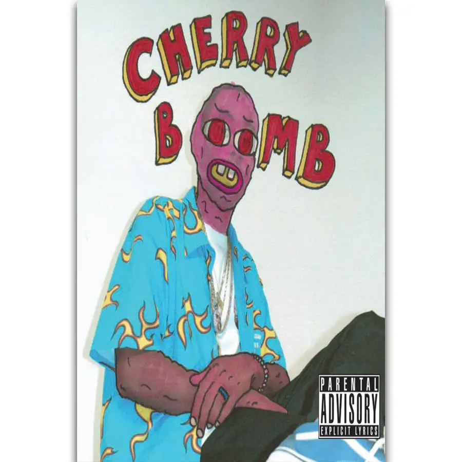 S867 чехол для альбома Tyler The Creator Cherry Bomb Rapper Star Singer настенная живопись печать на Шелковый Холст постер для декорации дома - Цвет: Белый