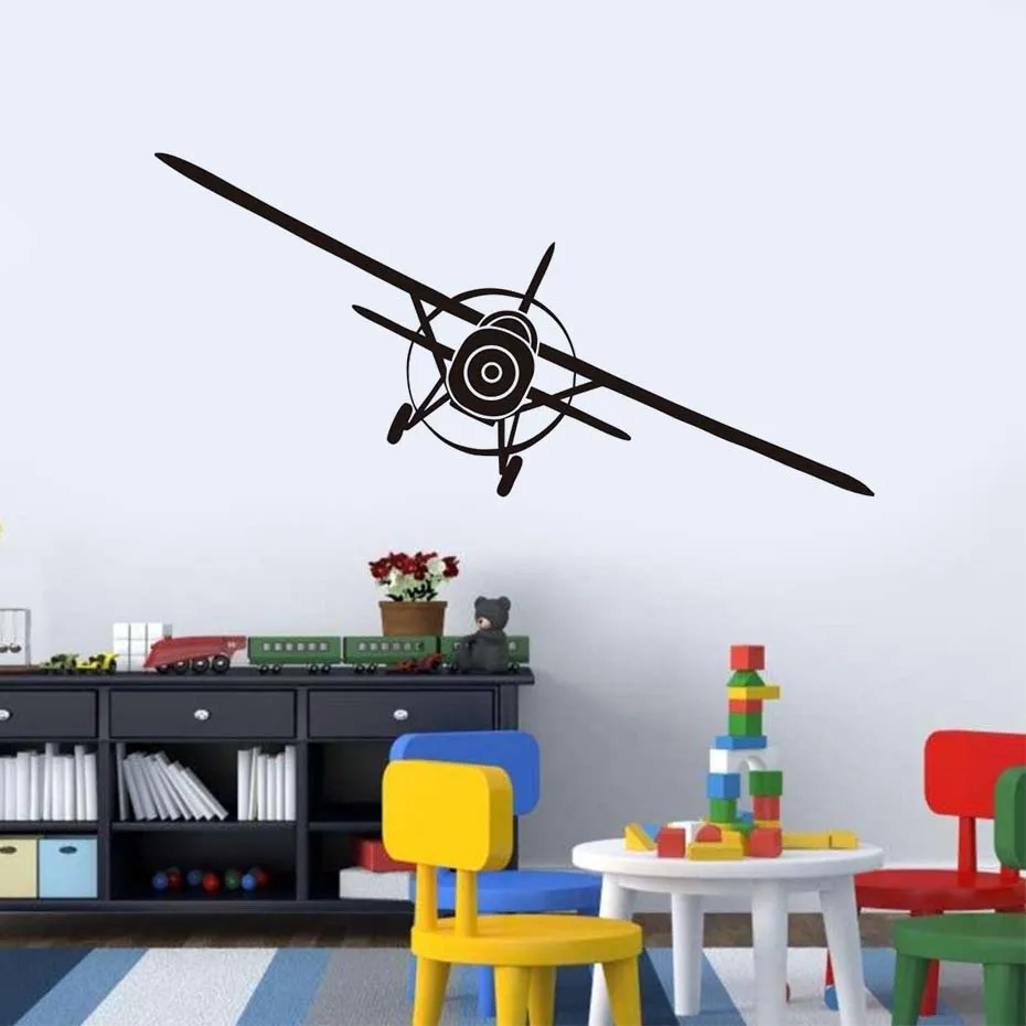 Personalized Airplane Wall Decal Removable Pvc Wall Sticker For Kids