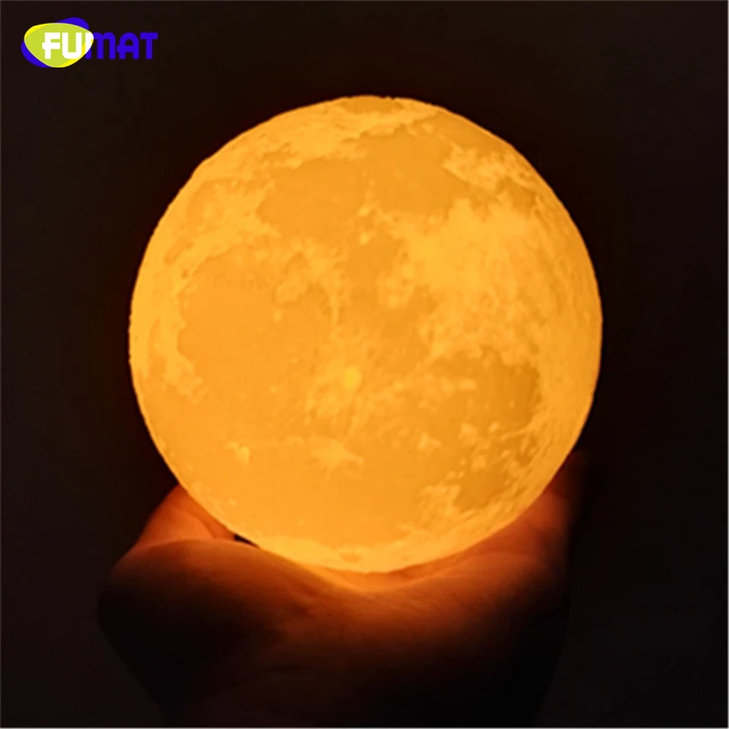 FUMAT 3D лампа с принтом Луны сенсорным переключателем Лунная меняющиеся цвета