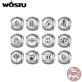 

Hot Sale Genuine 925 Sterling Silver 12 Constellation Charm Beads Fit Original WST Bracelet Authentic DIY Jewelry Gift