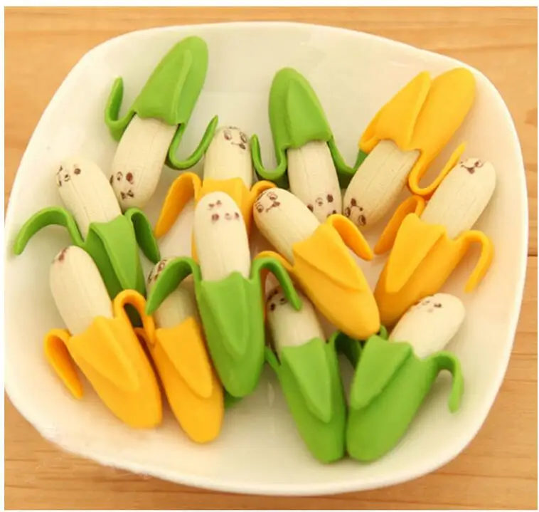 Творческий милый банан фрукты карандаш, ластик новинка дети студент обучение канцелярских