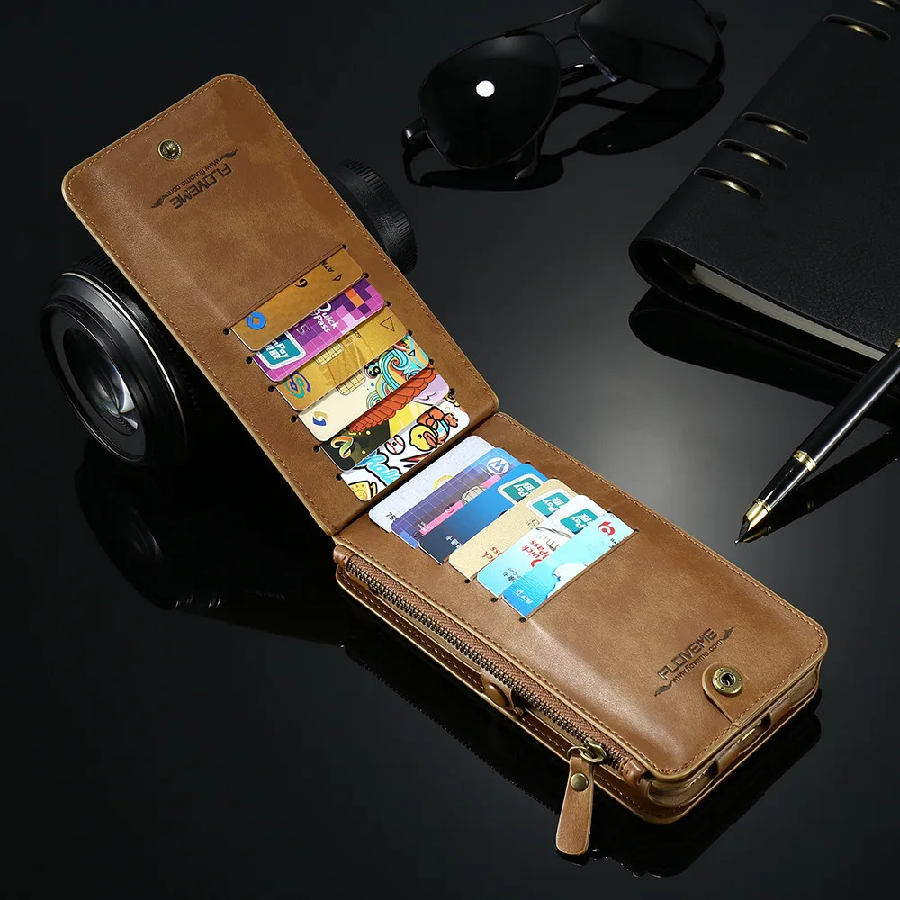 Tanie FLOVEME uwaga 3 4 5 portfel w stylu retro skórzany pokrowiec do Samsung Galaxy S6 krawędzi Plus S7 dla iPhone XS XR MAX 5S SE 6 6s 7 8 Plus okładka