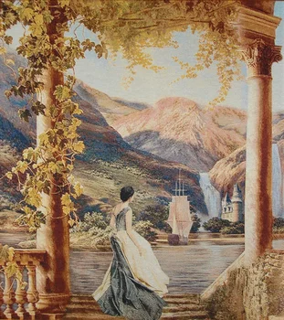

14/16/18/27/28 Rome Column Woman. Mountain Falls Embroidery Needlework 14CT Counted Unprinted DMC DIY Cross Stitch Kits