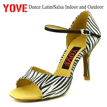 YOVE стиль LD-3046 танцевальная обувь Бачата/Сальса крытый и открытый Женская танцевальная обувь