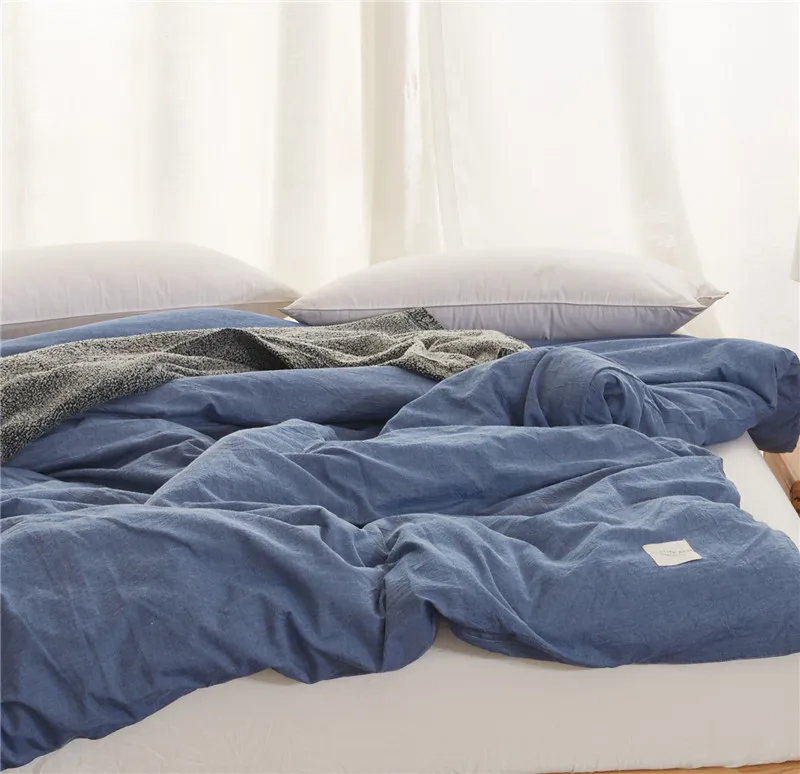 Современный минималистский серый сплошной цвет постельные принадлежности 1 шт. пододеяльник на молнии хлопок одеяло или одеяло мягкий чехол