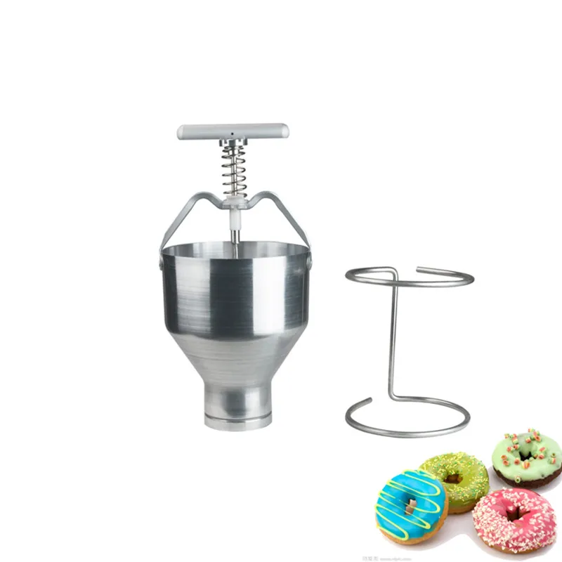 

Stainless Steel Mini Manual Donut Maker Machine Handheld Cake Donut Hopper Donut Dropper Griddle Cake Maker