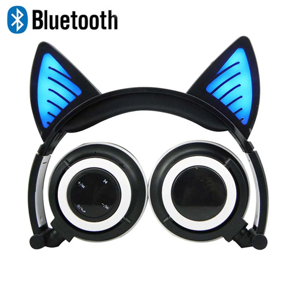 Мода bluetooth гарнитура светящиеся кошачьи уши наушники со светодиодный для