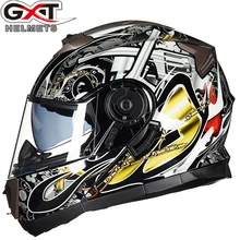 Frete grátis 1 pcs GXT DOT Dupla Viseira Virar Para Cima de Moto Moto Motocross Casco Capacete Full Face Modular de Segurança Da Motocicleta capacete