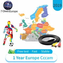 Cccam линии сервера 1 год Европа 7 линии full hd DVB-S2 спутниковый ТВ приемник Икс для Испания Германия Италия используется для freesat v7 V8