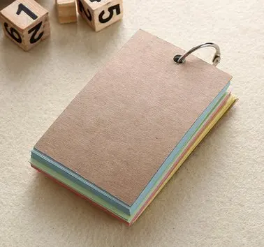 

Pack of 2 Binder Ring Easy Flip Flash Cards Study Cards, 50 Unruled Blank White Pages