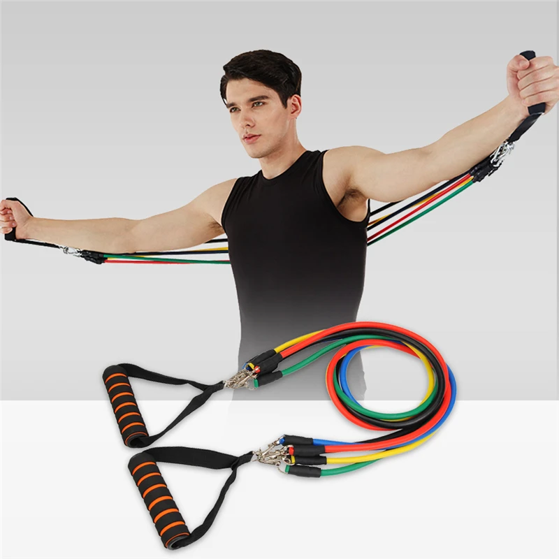 Us 16 11 14 Off Home Fitness Train Spring Chest Workout Resistance Bands Latex Exercise Pilates Tubes Pull Rope Training Practical Strips In