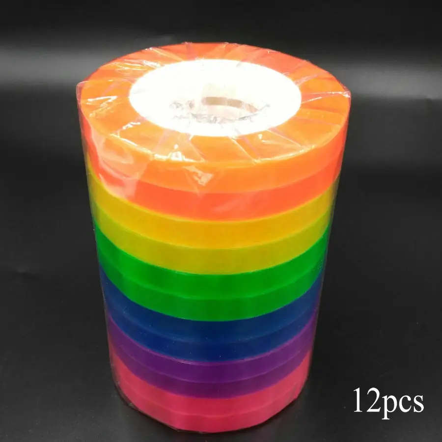 12pcs Office Scotch tape Color stationery tape Student stationery tape