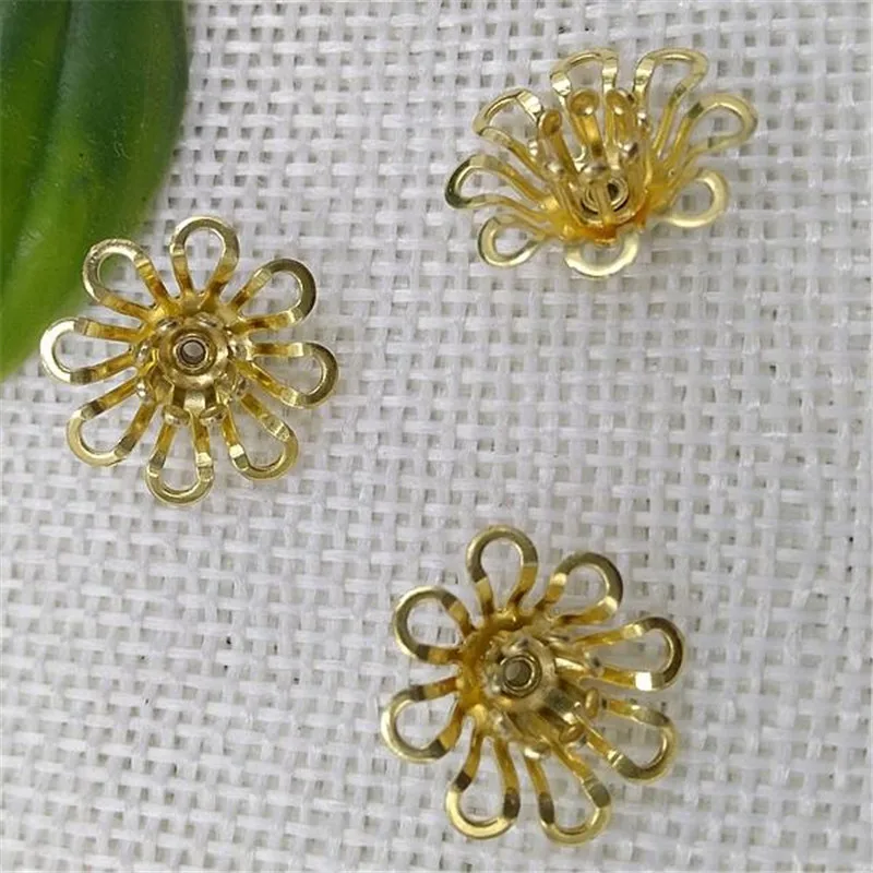 50pieces/lot 15mm Original Brass Components Flowers Slice Jewelry