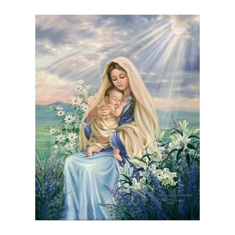 Diamond Embroidery 5D DIY Diamond Painting Virgin Mary Religious Diamond Painting Rhinestone Cross Stitch Decoration 