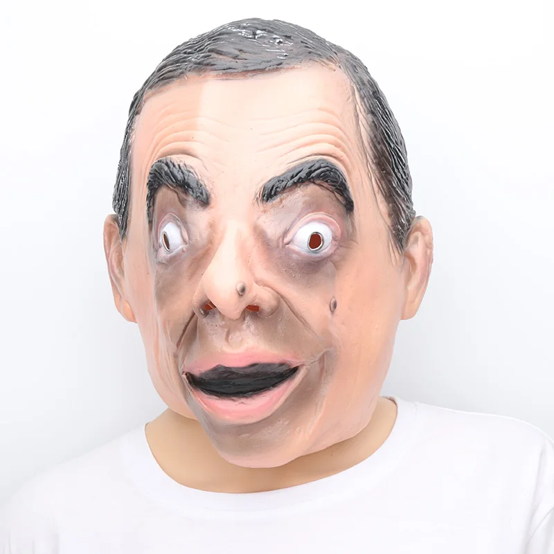 Mr bean realistic clown mask latex animal face head party mask mr bean