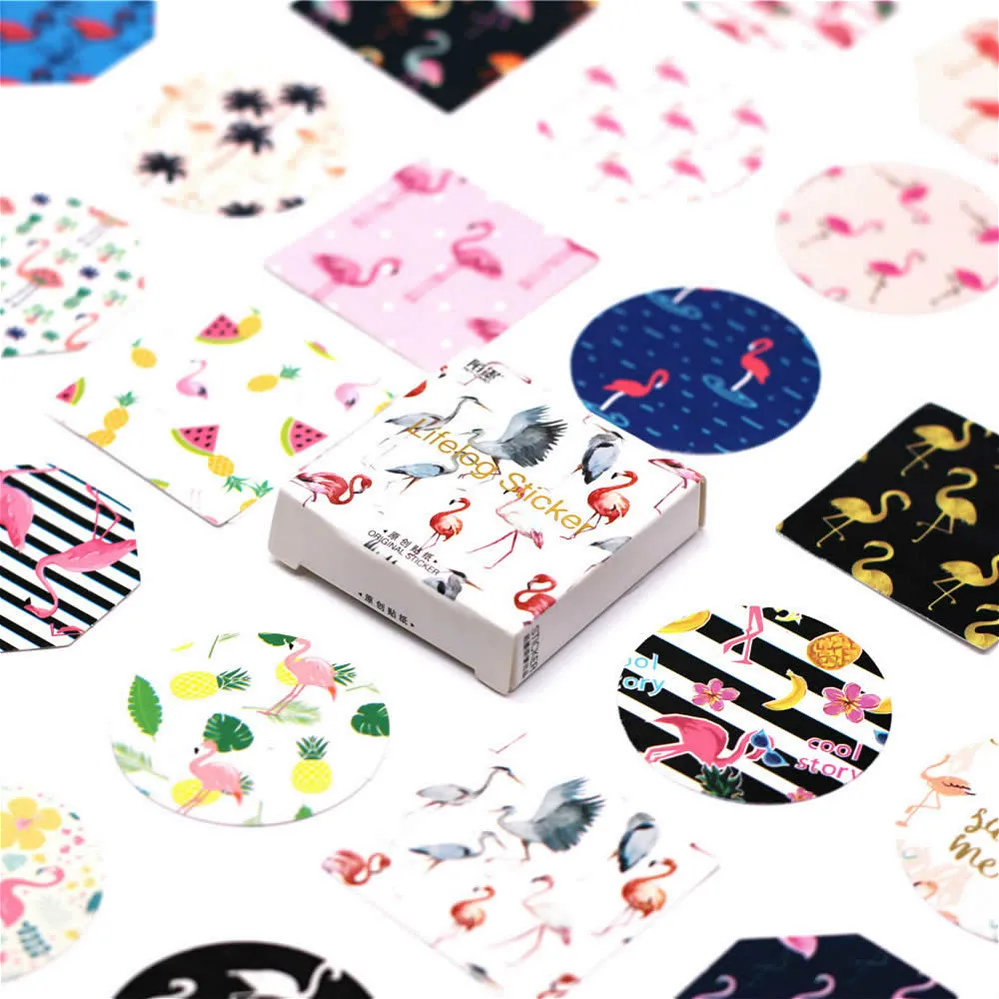 

Top Sale Sticker 40 Pcs/Pack Flamingo Cute Diary Flower Stickers Stationery Sticker Childent Supplies Paper Sticker