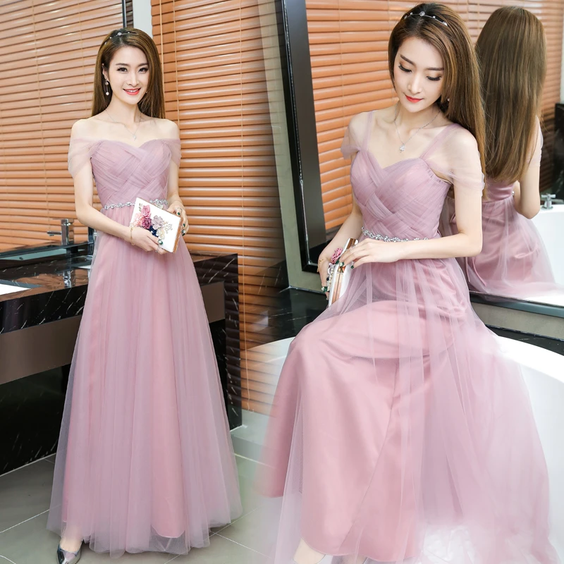 Dusty Pink Long Bridesmaid Dress ...