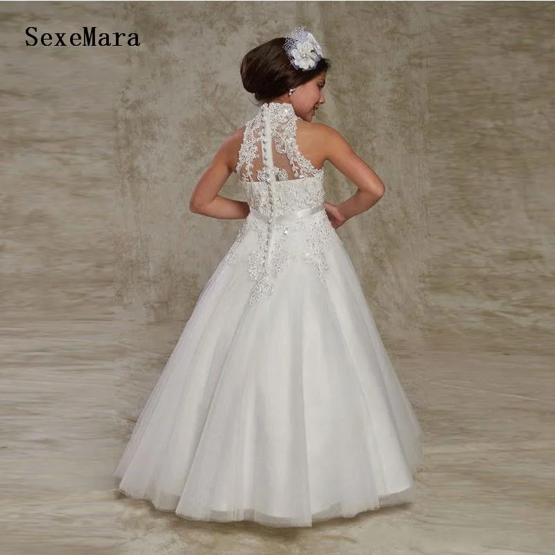 white puffy flower girl dresses