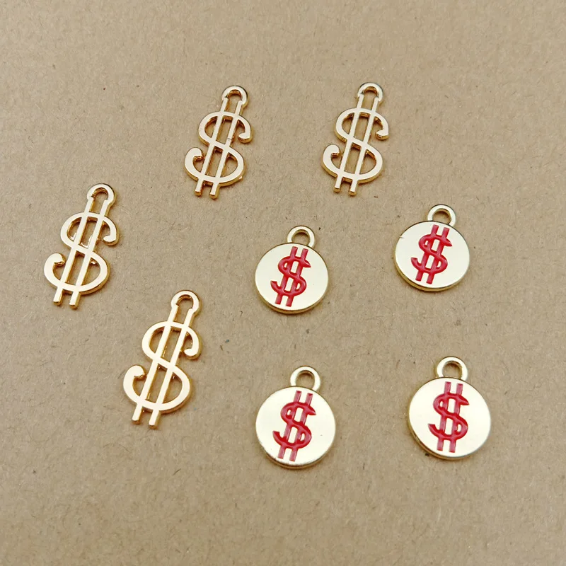 

10pcs dollar charm enamel dollar charms for jewelry making and crafting charm fashion pendant earring charm