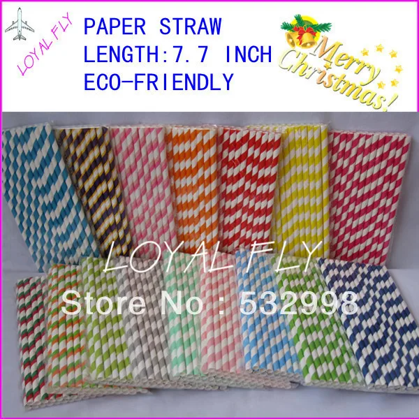 

5000PCS/LOT party paper drinking straws with Striped chevron and Polka Dot printed