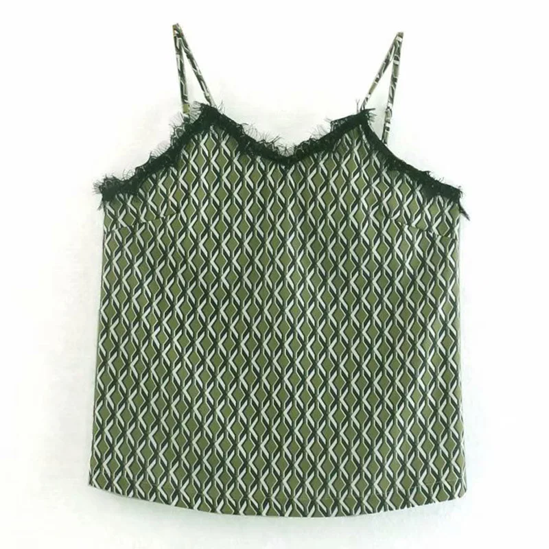 

Fandy Lokar Floral Printed Slim Tanks Tops Women Fashion Green Tank Tops Women Sexy European Sleeveless Tanks Tops Ladies GI