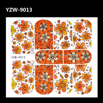 WUF 1 Sheet Nail Water Transfer Decal Elegant Flowers Designs Nail Art Sticker Tattoo Decals