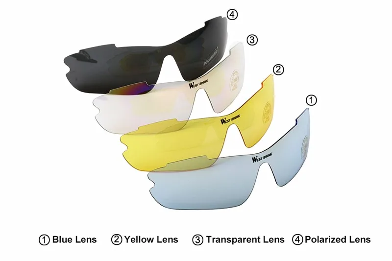 WEST BIKING Профессиональные поляризованные велосипедные очки для улицы, спортивные велосипедные очки UV400 с 5 объектив 4 вида цветов велосипедные солнцезащитные очки