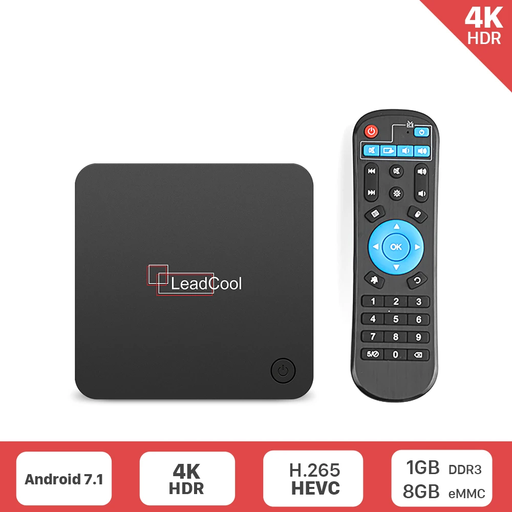 

Leadcool-X Android 7.1 Set Top Box 1GB+8GB Support 2.4G WIFI S905L Media Player leadcool-X Smart Android Box Like X96MINI Box