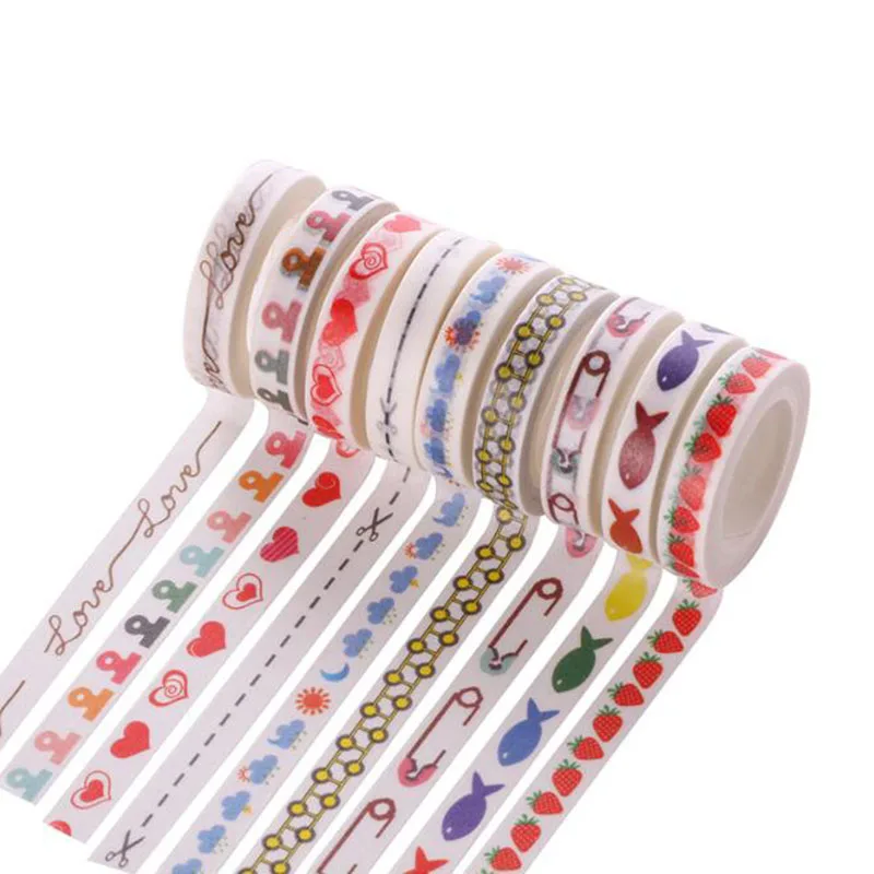 

1pc Narrow Side Decoration Fresh Can Write Stickers Decorative Tape DIY Album Diary Camouflage Tape Masking Tape