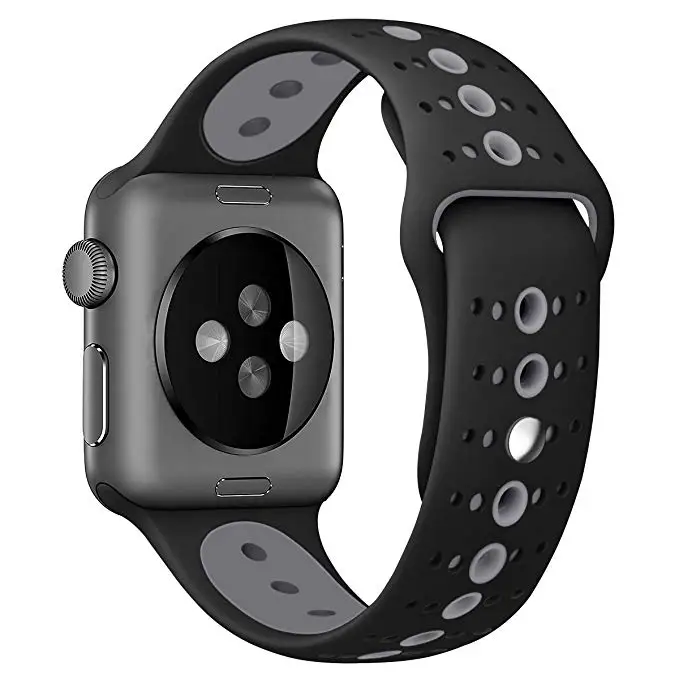 Силиконовый ремешок для apple watch 5 ремешок 44 мм 40 мм iWatch 38 мм 42 мм пористый спортивный ремешок для часов Браслет apple watch 4 3 2 1 38 40