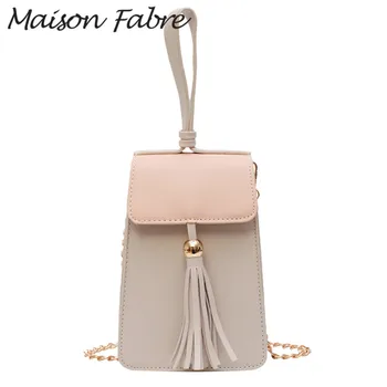 

Maison Fabre Bag wonew leather crossbody Phone Bag chain Tassel shoulder bag strap handles coin purse elegant Ladies handbag