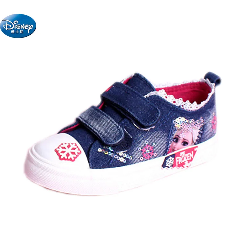 

frozen elsa Lace Casual Shoes girls 2018 Anna princess No shoelace girls low canvas shoes Europe size 25-36